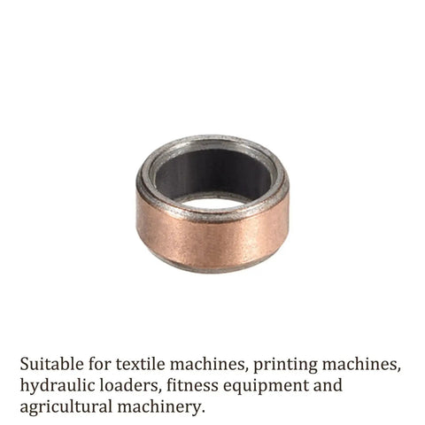 10 Pcs 6mm x 8mm x 4mm Sleeve Bearings Oilless Wrapped Bushings For Machine Shafts Carbon Steel Base Bronze Composite Coating