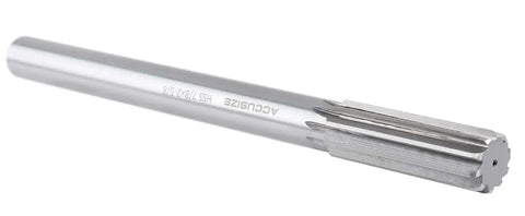 Seven Eighth Inch HSS Chucking Reamer With Straight Shank And Straight Flute Length Two And Five Eighths Inch Overall Length Ten Inches Right Hand Cut Eight Flutes M2 High Speed Steel Model 50150245
