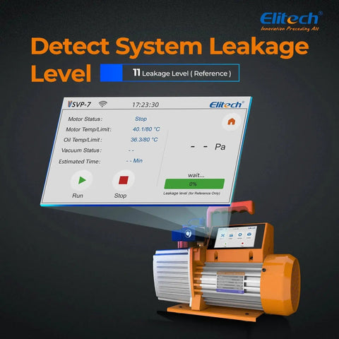 Elitech 7 CFM Dual Stage HVAC Vacuum Pump with Smart Wireless Micron Gauge and Touchscreen for AC Evacuation