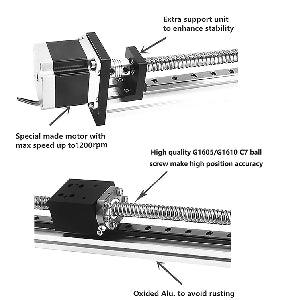 7" inch Actuator NEMA 23 CNC Ballscrew Linear Motion Slide Rail Table with a Motor - VXB Ball Bearings