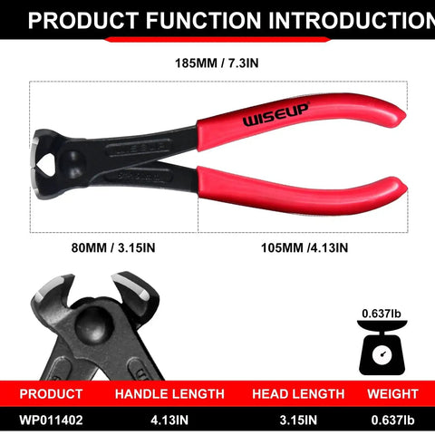 7 Inch Nail Puller End Cutting Pliers Chrome Vanadium Steel With Anti Rust Coating And Ergonomic Grip Ideal For Removing Nails And Staples Trimming Fasteners In Carpentry Flooring Installation And General Purpose Tool
