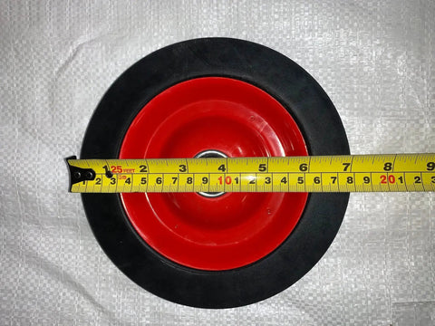 7 Inch By 1.5 Inch Steel Ball Bearing Wheel For Power Trim Edger Replacement OEM Part 332 with measuring tape across wheel