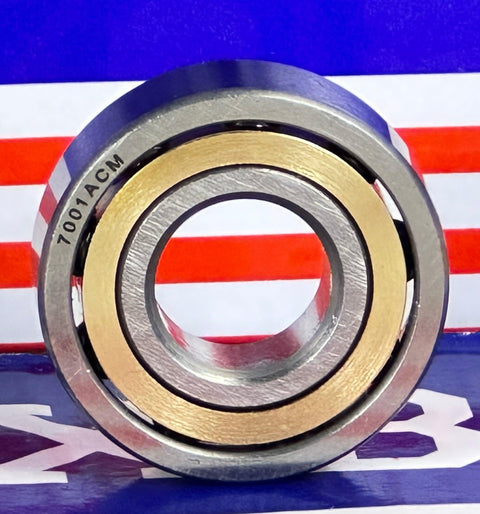 7001ACM Angular Contact bearing Bronze Cage 12x28x8 - VXB Ball Bearings