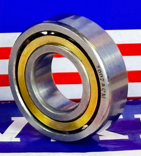 7002ACM Angular Contact bearing Bronze Cage 15x32x9 - VXB Ball Bearings