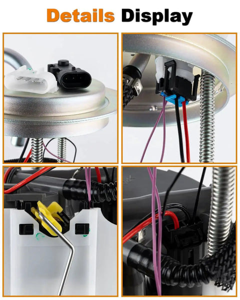 Close-up of connectors on Electric Fuel Pump Assembly For GM SUVs And Trucks 2004-2007 Replacement E3610M With Pressure Sensor