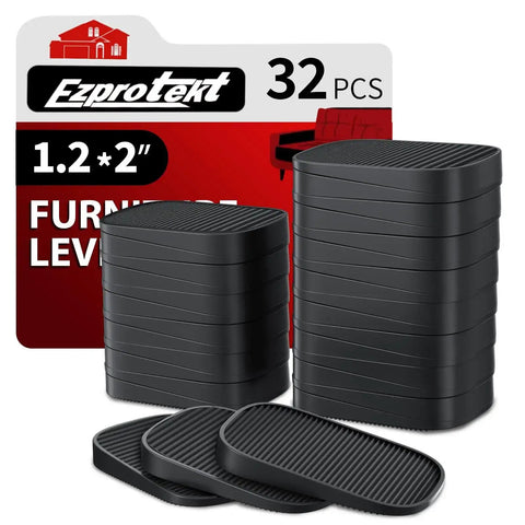 32 Piece Silicone Shims Furniture Levelers Set For Leveling And No Wobble Anti Pads Multi Purpose Feet displayed in packaging