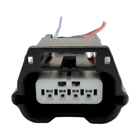 Front view of Nissan Active Grille Shutter Actuator Connector Pigtail 4 Pin Repair Harness for Altima, Rogue, and Murano 2014 to 2024 models