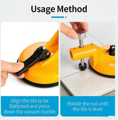 Go-To Adjustable Height Setter With Heavy Duty Vacuum Suction Cups For Precise Countertop And Floor Leveling in use