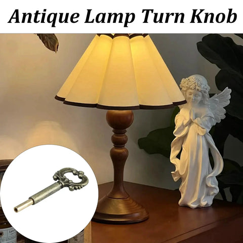 Antique Brass Lamp Turn Knob Set For On Off Switch Keys Two Pack For Table And Floor Lamps Metal Replacement Socket Knob With One Half Inch Extension