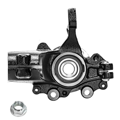 2.0L Front Steering Knuckles Kit for 2012-2018 Ford Focus, Driver Side Knuckle With Wheel Hub Bearings Assembly, black cast iron component