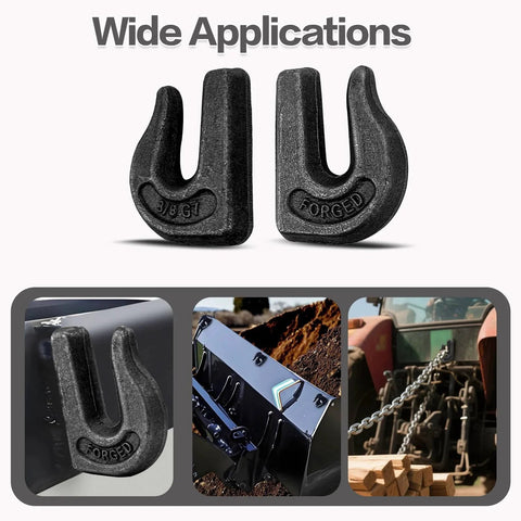 Six Pack Three Eighths Inch Weld On Grab Hooks Heavy Duty G70 Grade Utility Hooks for Trailer Truck Forklift Car RV Rigging