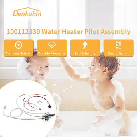 Denkuhin 100112330 water heater pilot assembly with thermopile and wiring harness for Whirlpool/A.O.Smith/Kenmore