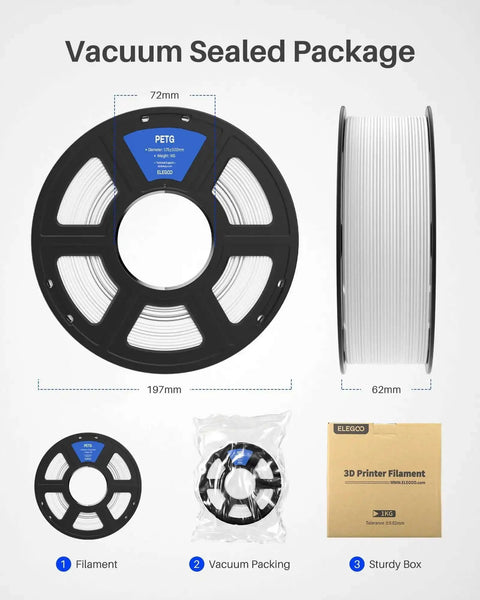 Beige PETG Filament 1.75mm 1Kg Spool For 3D Printing, Ultra Tough And Durable With High Dimensional Accuracy 0.02mm packaging