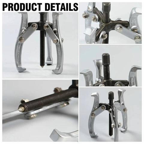 Three Jaw Gear Puller Tool Set With Reversible Jaws For Bearing And Pulley Removal, Heavy Duty Gear Puller Kit For Flywheel Removal, Includes 3 Inch 4 Inch And 6 Inch Sizes