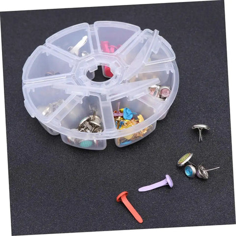 Colorful Metal Brads Fasteners Set For DIY Crafts Scrapbooking And Cardmaking Easy To Use Embellishment Kit With Storage Box