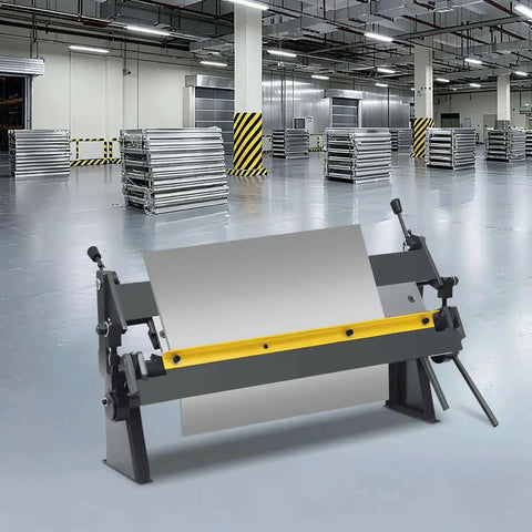 24 Inch Box And Pan Metal Brake For Sheet Metal Bending Hand Brake With Removable Blade And Removable Fingers in industrial setting