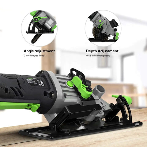 Tiny But Mighty 20V Cordless Mini Circular Saw With Laser Guide, Rip Fence, And Dual Blades For Quick, Precise Cuts In Wood