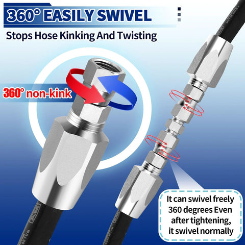 Amazon Hydraulic Hose Repair Kit, 1/4-inch hose, 2pcs, galvanized carbon steel fittings, silver.