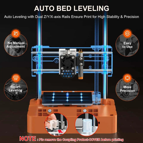 Plug And Play Beginner Friendly Open Source 3D Printer With WiFi Cloud Printing showing auto bed leveling feature.