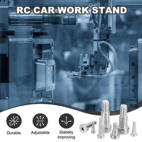 8 Pack 304 Stainless Steel Hex Socket Shoulder Bolts With 4mm Shoulder Diameter And 30mm Shoulder Length M3x0.5 Thread For Hydraulic Injection Molding Machinery And Industrial Equipment displayed with machinery parts background