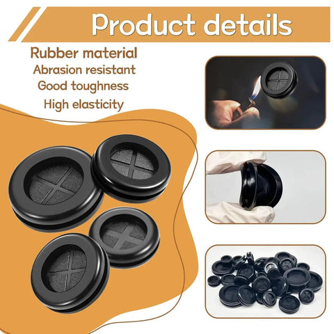 44 Piece Rubber Grommet Kit For Wiring And Firewall Applications with abrasion resistant and high elasticity rubber material details