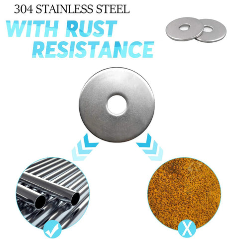 Stainless Fender flat washer, 1/4 in ID x 1 in OD, 304 stainless steel, 120 pcs