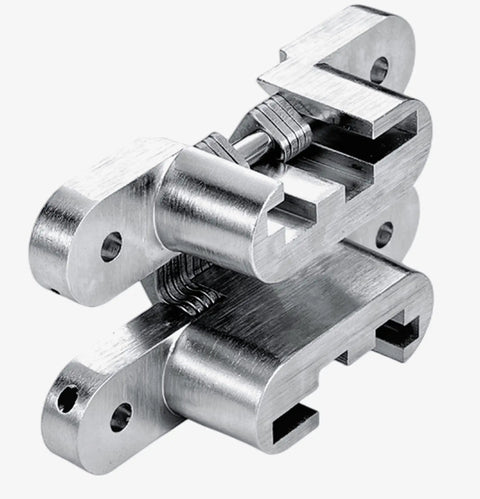 Stainless Steel 304 Hidden Hinge With Silent Close For Doors, Concealed Mount Folding Door Hardware, 25x118mm, 1 Piece