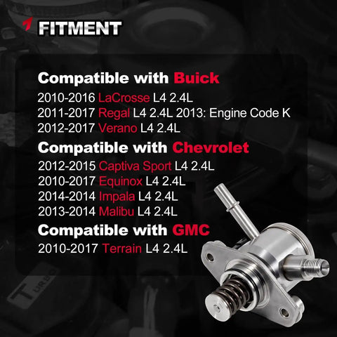 High Pressure Fuel Pump For Buick Lacrosse Verano Regal Chevy Equinox GMC Terrain Malibu Impala Captiva Sport 2.4L EP1028