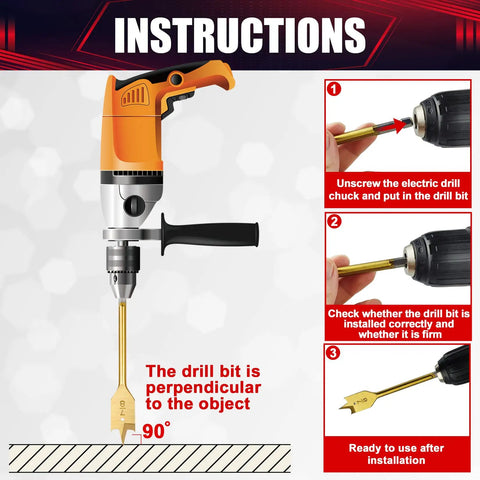 Flat Wood Spade Drill Bit Set Six Piece Paddle Bits From Three Eighths Inch To One Inch For Wood And Fiberglass installation guide