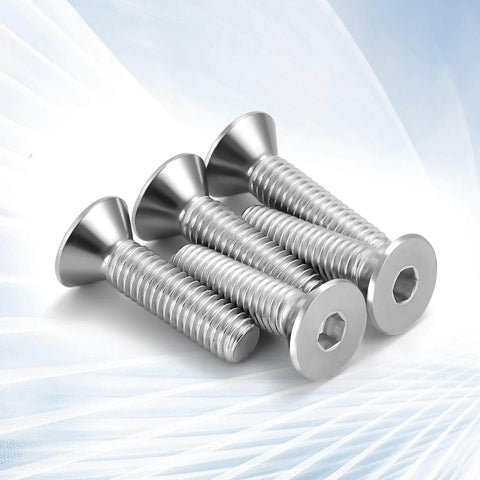 3/8-16 Inch Socket Cap Screws Flat Head Countersunk Bolts Heavy Duty 304 Stainless Steel 18-8 Bright Finish 7/32 Inch Hex Drive