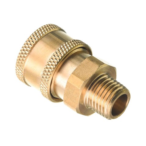 Brass Pressure Washer Quick Connect Fittings Kit Converts One Quarter Inch Quick Connect To One Quarter Inch Male NPT, 5000 PSI