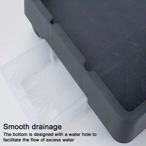 Heavy Duty Plant Drip Tray With Drawer Water Collection Box Built To Last, showing drainage drawer, crack-resistant resin
