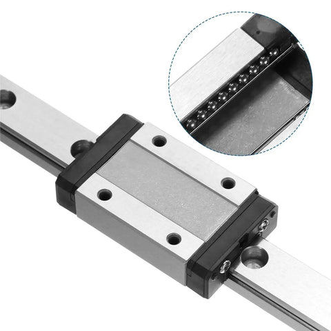 330mm MGN12 Linear Guide Rail Kit with MGN12H Carriage Block and Mini Guide for DIY 3D Printers and CNC Machines, shown in close-up.
