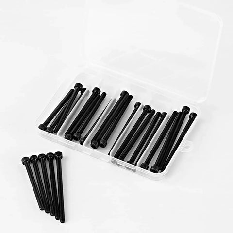M5 Hex Socket Head Cap Screws Set Heavy Duty 60 65 70 75 80mm Fully Threaded 12.9 Grade Alloy Steel Black Oxide Finish in box
