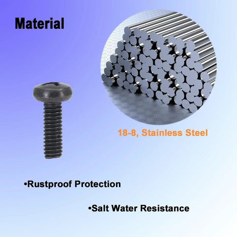 Black License Plate Screws For Lexus And Toyota M6 1.0 By 16 Mm Phillips Pan Head Bolts Made From 18 8 Stainless Steel Rust Resistant