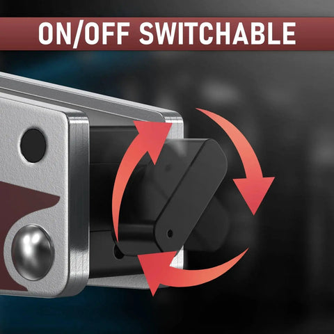 Adjustable Angle Welding Magnet With 20 To 200 Degree Range 66 Pound Holding Power Magnetic Welding Holder For Precise Angles, close-up of on/off switch feature, emphasizing adjustability and control in welding tasks.