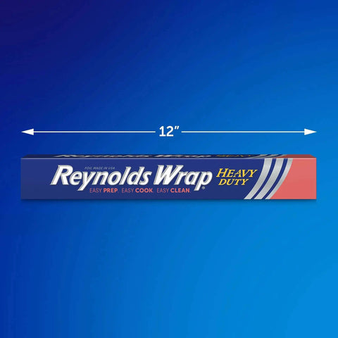 Heavy Duty Aluminum Foil Roll Beefy Strength 12 Inch Wide 50 Square Feet With Secure Easy Open Tab package front view