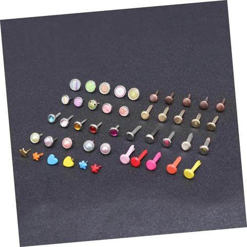 Colorful Mini Brads Fasteners Set For DIY Crafts And Scrapbooking 110 Pieces With Storage Box Easy To Use Embellishments