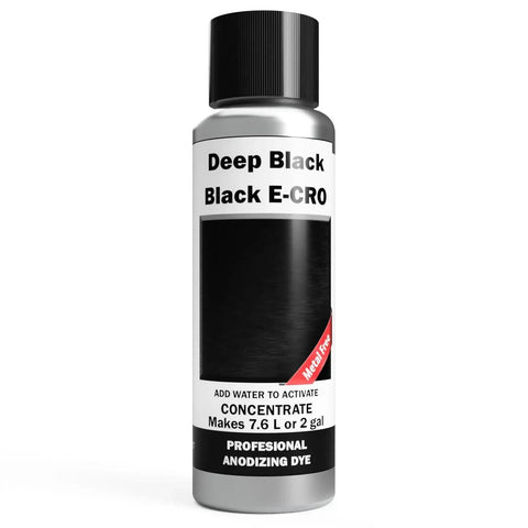 Professional Aluminum Anodizing Pigment Dyes Black E CRO Light To Rich Black Powder Concentrate Makes 7.6 Liters Or 2 Gallons With UV Protected Bottle, front view