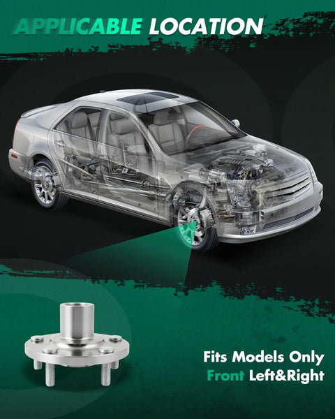 Front Wheel Hub Bearing Kit 2 Piece Ride Ready Fits 2001 To 2018 Toyota Camry Avalon Highlander diagram showing installation location