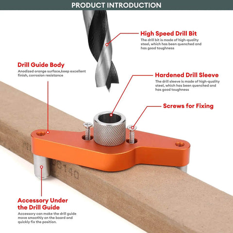 Floating Shelf Drill Guide Kit With Half Inch By Nine Point Eight Inch And Half Inch By Five Inch Bits, Self Centering Doweling Jig