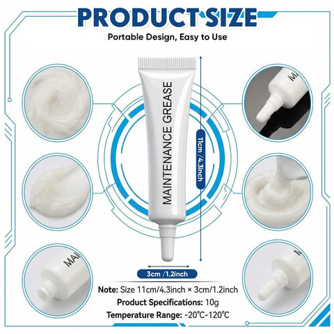 MTLEE 3D Printer Gear Grease tube, 10g, odorless lubricant for guide rails; compatible with Bambu Lab X1C/A1