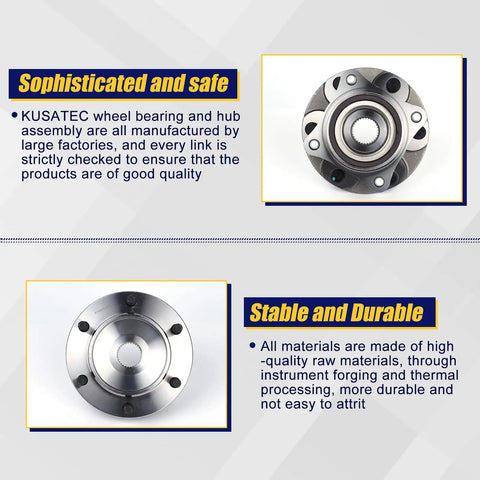 Front Wheel Bearing And Hub Assembly Fits 2010 2021 Lexus GX460 2003 2009 GX470 Toyota 4Runner 2007 2014 FJ Cruiser And 2005 2021 Tacoma Front 4WD With 6 Lug Bolts And ABS Plug And Play Direct Fit Replacement displayed with safety and quality checks.