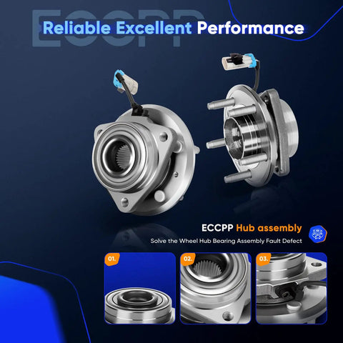 Beefed Up Front Wheel Bearing Hub Assembly 5 Lug With ABS For Chevy Captiva Sport 2007 2009 Replacement front view