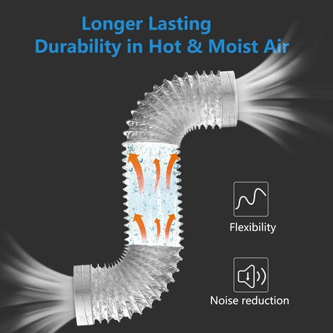 Heavy Duty Dryer Vent Hose 4 Inch Diameter 8 Foot Length Flexible Exhaust Ducting With Thick 6 Ply Aluminum Foil Insulation