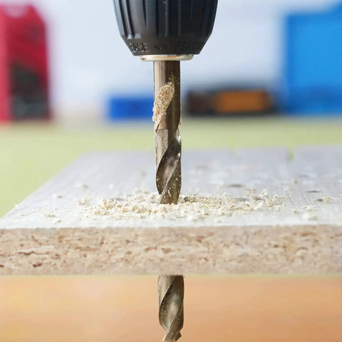 Heavy Duty 1/8 Inch Cobalt Drill Bits Set M35 HSS 135 Degree Tip drilling through wood