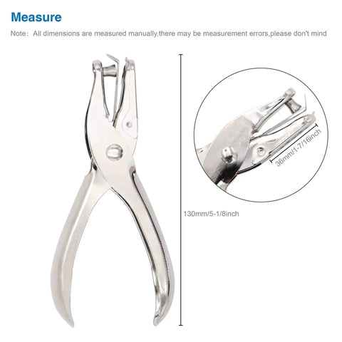 Tiny One Eighth Inch Circle Hole Paper Punch, Compact Handheld Metal Puncher With Eight Sheet Capacity, anti-rust, grippy handle
