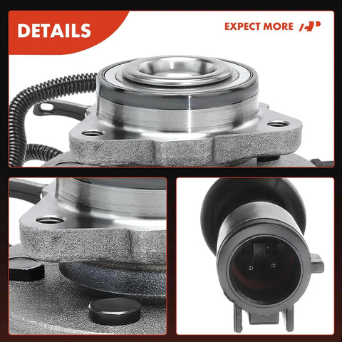 Detailed view of Pair Of Front Wheel Bearing And Hub Assemblies With ABS Sensor For Ford Explorer 2006 2010 Explorer Sport Trac
