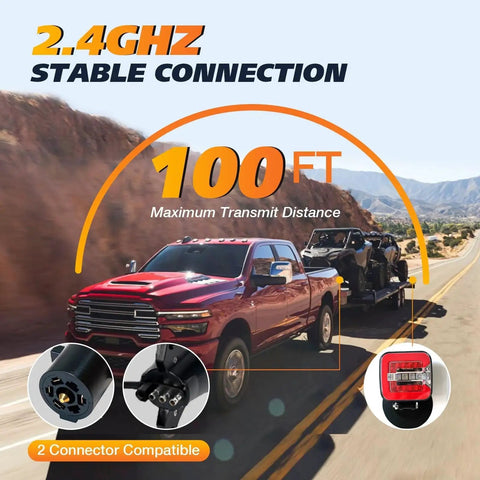 PARTSIBY wireless trailer light kit for trucks with USB-C magnetic base and LED; 7/4-pin compatibility, 100 ft range