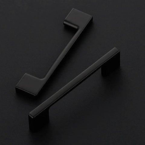 3 Pack Black Cabinet Pulls 3.75 Inch Hole Center Wide Foot Drawer Pulls Solid Zinc Alloy Hardware